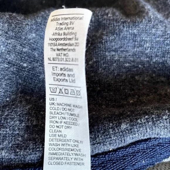 Adidas Reigning Champ Heathered Blue Long Sleeve Zip Up Hoodie Sweatshirt Large - Picture 10 of 12